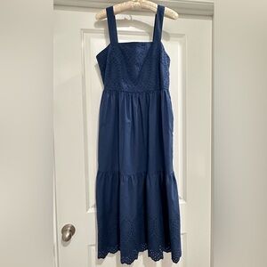 Uniqlo Blue Tiered Sleeveless Sundress